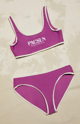 PacSun Kids Purple California Bikini Top & Bottom Set