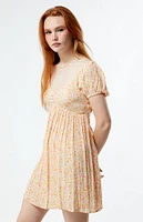 Billabong Heart Song Puff Sleeve Mini Dress