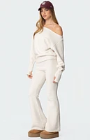 Edikted Plush Oversized Asymmetric Sweater