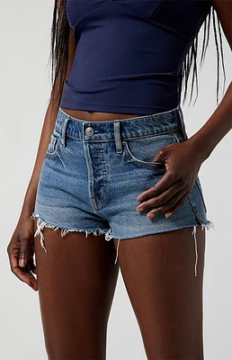Pacsun Medium Indigo Raw Cut Micro Denim Mom Shorts