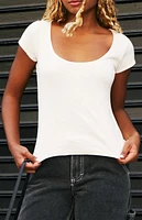 John Galt Light Pink Leslie Scalloped Top