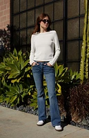 John Galt White Bell Sleeve Sweater