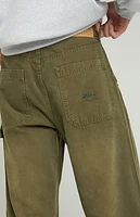 Pacsun Olive Extreme Baggy Cargo Carpenter Jeans