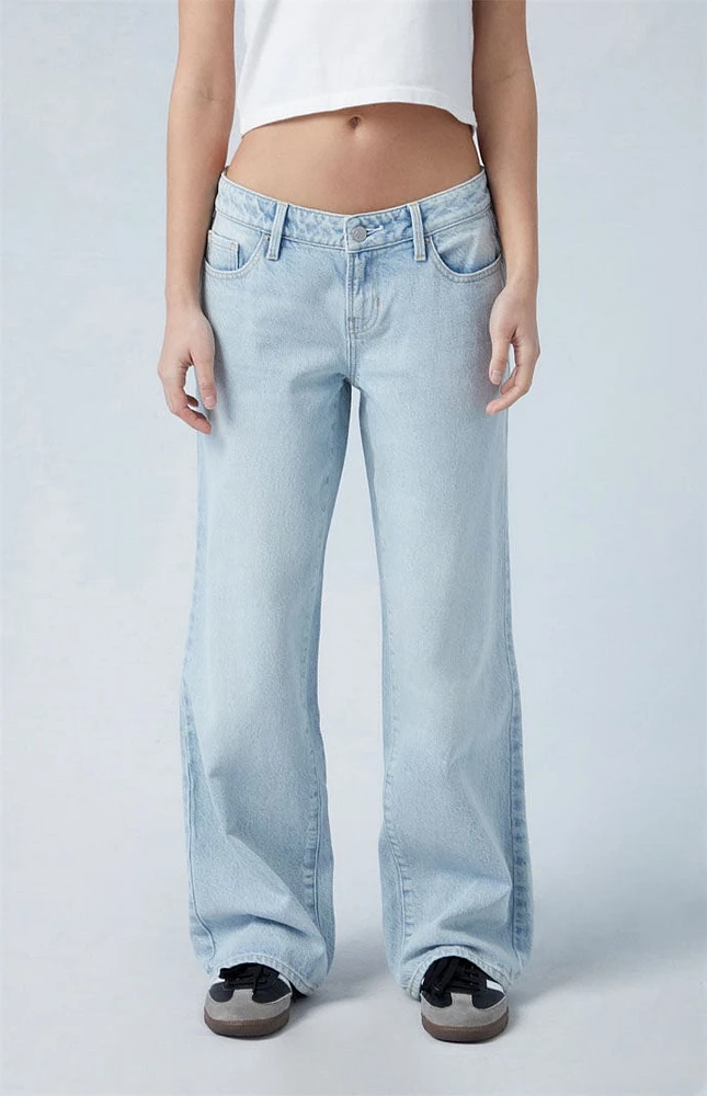 PacSun Eco Light Indigo Low Rise Wide Leg Jeans