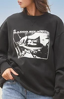 John Galt Black Erica Radio Silence Crew Neck Sweatshirt