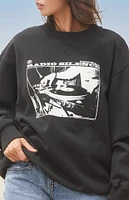 John Galt Black Erica Radio Silence Crew Neck Sweatshirt