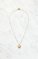 John Galt Gold Heart Locket Necklace