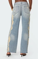 Edikted Distressed Sides Washed Jeans