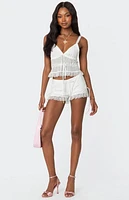Edikted Marielle Sheer Ribbon Tank Top