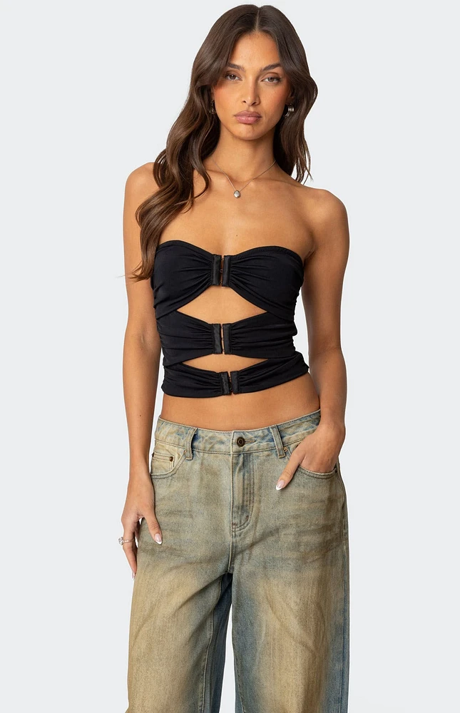 Edikted Ariella Cut Out Strapless Top