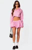 Edikted Hila Pinstripe Cropped Button Up Shirt