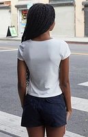 John Galt White Gina Cinched Top