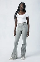 Army Green High Waisted Flare Pants