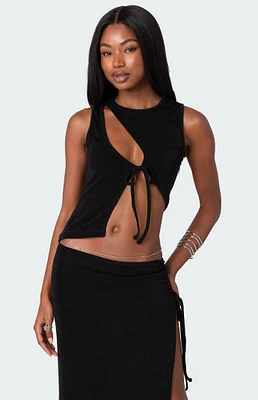 Edikted Goldie Asymmetric Cut Out Top