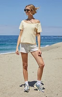 John Galt Yellow Robyn Off-The-Shoulder Short Sleeve Top