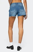 Edikted Scottie Low Rise Denim Shorts