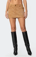 Edikted Isa Faux Suede Mini Skirt