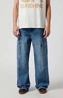 Pacsun Medium Indigo Extreme Baggy Cargo Jeans