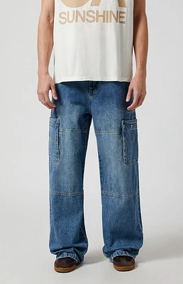 PacSun Medium Indigo Extreme Baggy Cargo Jeans