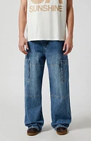 PacSun Medium Indigo Extreme Baggy Cargo Jeans