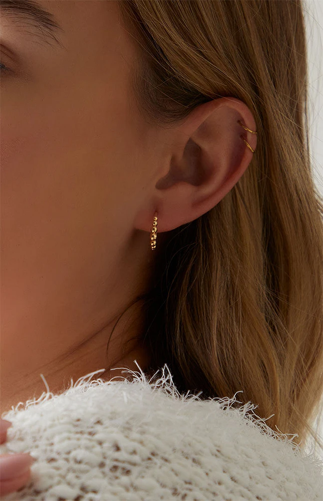 LA Hearts Beaded Hoop Earrings