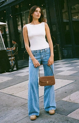 John Galt Light Indigo Low Rise Baggy Wide Leg Jeans