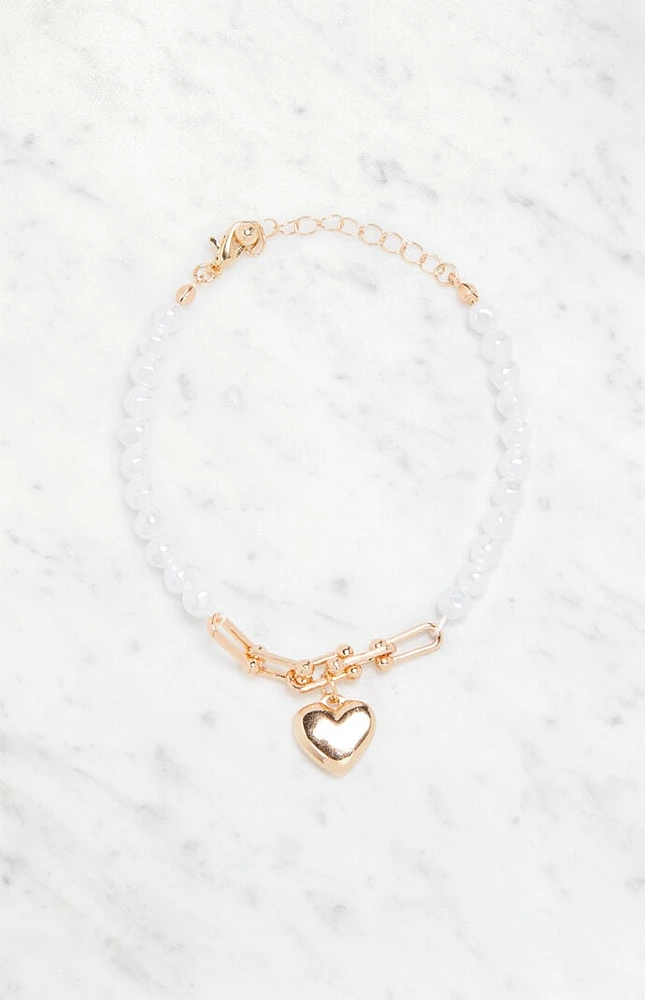 LA Hearts Pearl Heart Bracelet