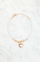 LA Hearts Pearl Heart Bracelet
