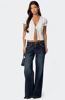 Edikted Stassie Studded Low Rise Jeans