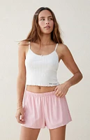 Beverly and Beck Lace Trim Linen Shorts