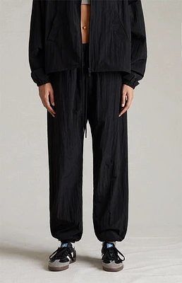 Fear of God Essentials Women's Jet Black Crinkle Nylon Track Pants