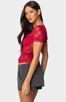 Edikted Roxana Sheer Lace Top