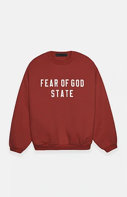 Fear of God Essentials Crimson Heavy Fleece Crew Neck Sweatshirt