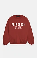 Fear of God Essentials Crimson Heavy Fleece Crew Neck Sweatshirt