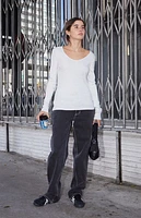 John Galt Gray Josephine Long Sleeve Top