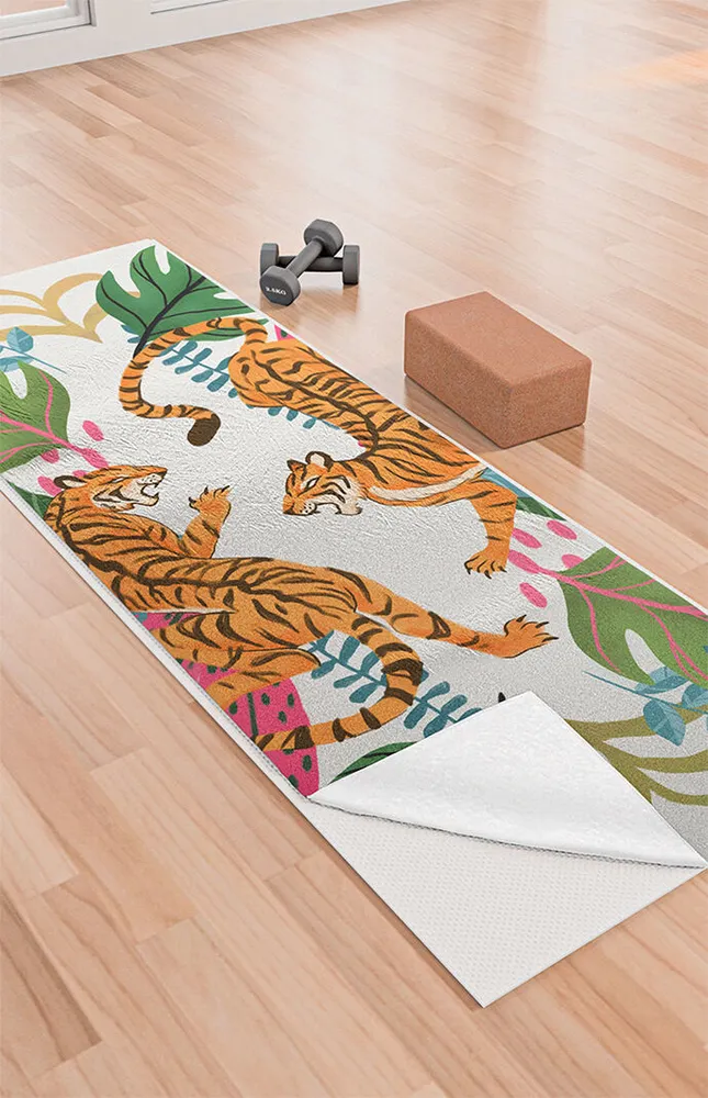 Avenie Jungle Cats Yoga Towel