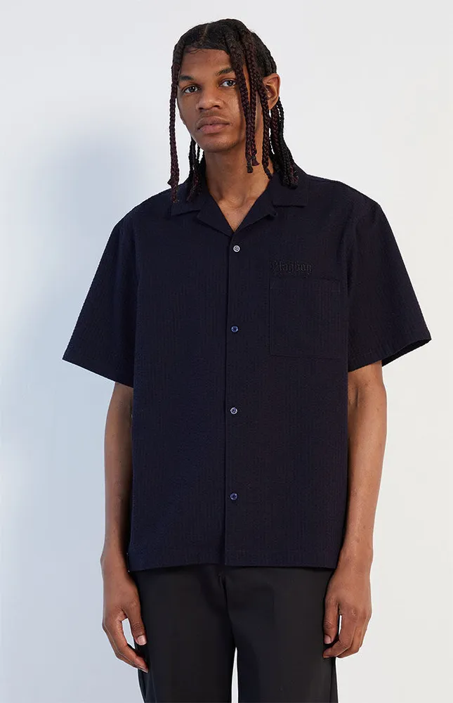 Pacsun Men's Bowler Camp Button Down Shirt in Black/White - Size Medium