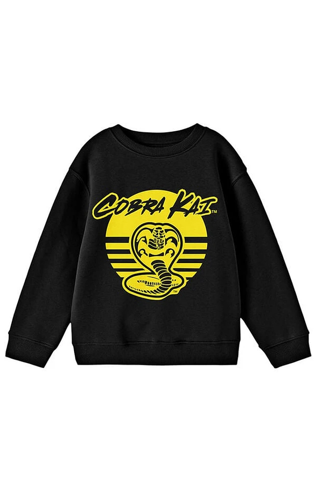 Kids Cobra Kai Yellow Circle Crew Neck Sweatshirt