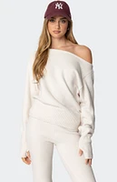 Edikted Plush Oversized Asymmetric Sweater