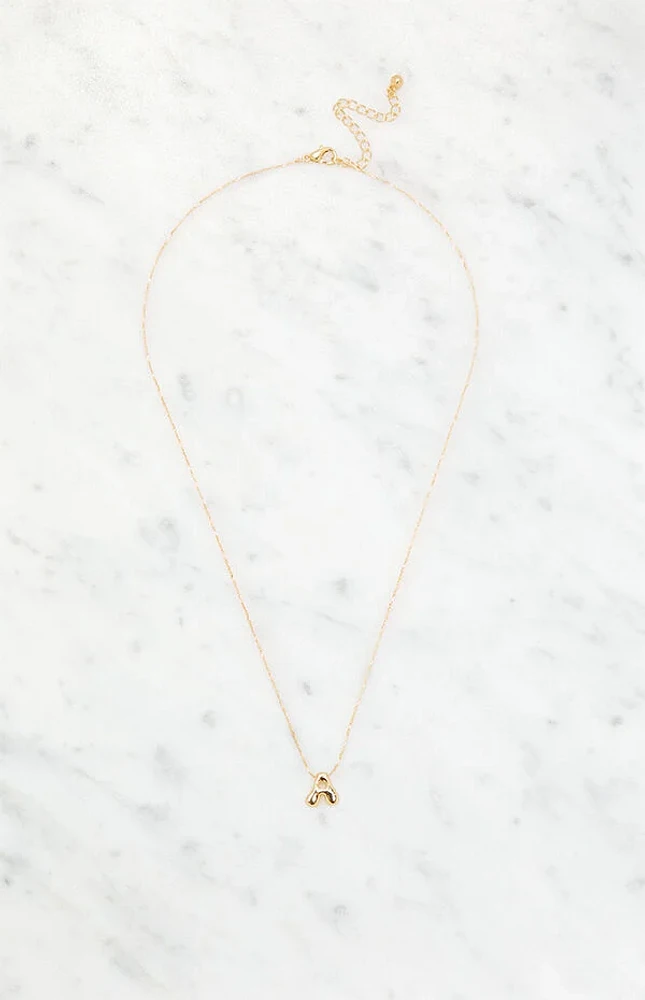 LA Hearts A Initial 14K Gold Plated Necklace