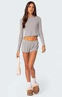 Edikted Homey Pointelle Long Sleeve Top
