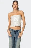 Edikted Samara Sequin Strapless Top