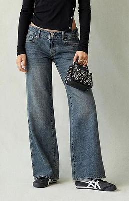 Pacsun Zoe Low Rise Girlfriend Jeans Dark Blue