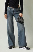Pacsun Zoe Low Rise Girlfriend Jeans Dark Blue