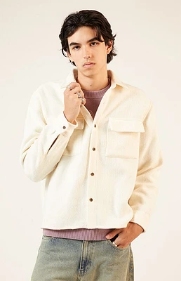 PacSun Cream Tweed Overshirt