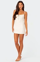 Edikted Alecia Textured Lace Mini Dress