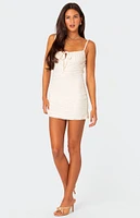 Edikted Alecia Textured Lace Mini Dress