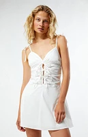 LA Hearts Tie Front Bow Mini Dress