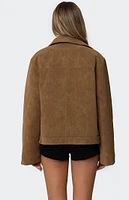 Edikted Annabelle Oversized Faux Suede Jacket