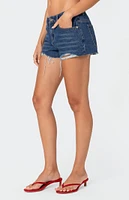 Edikted Fern Mid Rise Denim Shorts